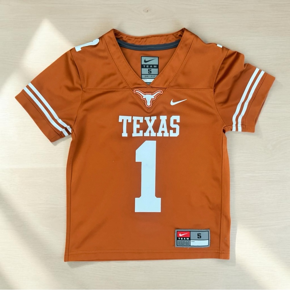 Nike Dri-Fit Texas Longhorns Football Jersey #1 Burnt Orange Youth Unisex Size 5
